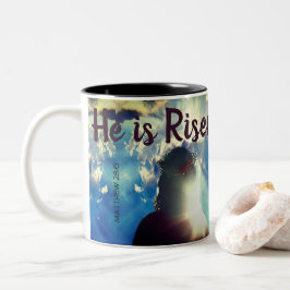 Angepasste er ist RISEN Religious Jesus Ostern Zweifarbige Tasse