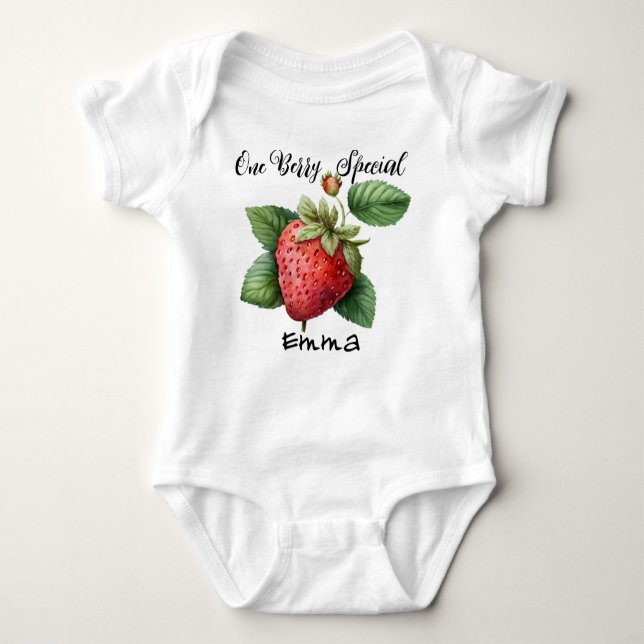 Angepasste Erdbeerpun - Berry Sweet Baby Bodysuit Baby Strampler (Vorderseite)