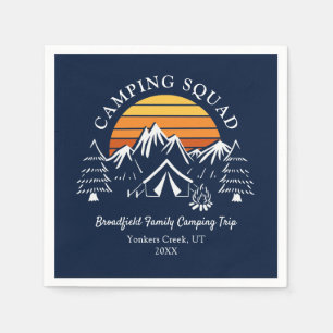 Angepasste Familienferien-Camping-Mannschaft Serviette