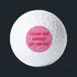 Angepasste fette, hellrosa rote Gastgeschenk Hochz Golfball<br><div class="desc">Feiern Sie Ihren großen Tag auf einzigartige und spielerische Weise mit diesen maßgeschneiderten Hochzeitsgönnern Golfbälle mit einem kühlen und hellen Design in lebhaftem Rosa und Rot. Personalisieren Sie sie mit Ihren Namen, Ihrem Hochzeitsdatum oder einer besonderen Nachricht, um einen unvergesslichen Sake für Ihre Gäste zu schaffen. Ideal für Golfliebhaber oder...</div>