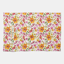 Angepasste Finally Spring Watercolor Floral Geschirrtuch