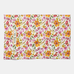 Angepasste Finally Spring Watercolor Floral  Geschirrtuch