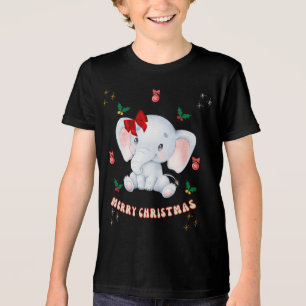Angepasste frohe Weihnachten mit Baby Elefanten Tri-Blend Shirt