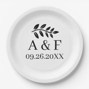 Angepasste gedruckte Teller Zeitleaf-Monogramm