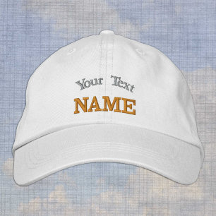 Angepasste Hüte, personalisierter weißer Text, bes Bestickte Baseballkappe