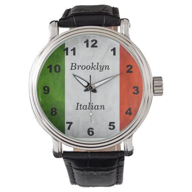 Angepasste italienische Flag Heritage Watch Armbanduhr (Vorderseite)