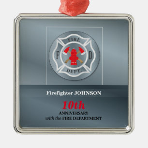 Angepasste, Jubiläumsfeier mit Feuerwehr Ornament Aus Metall