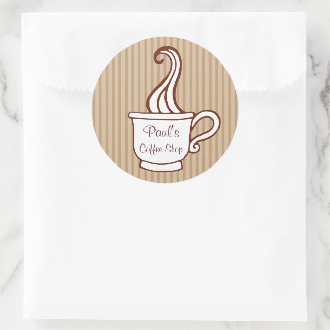 Angepasste Kaffeesticker Runder Aufkleber (Tasche)