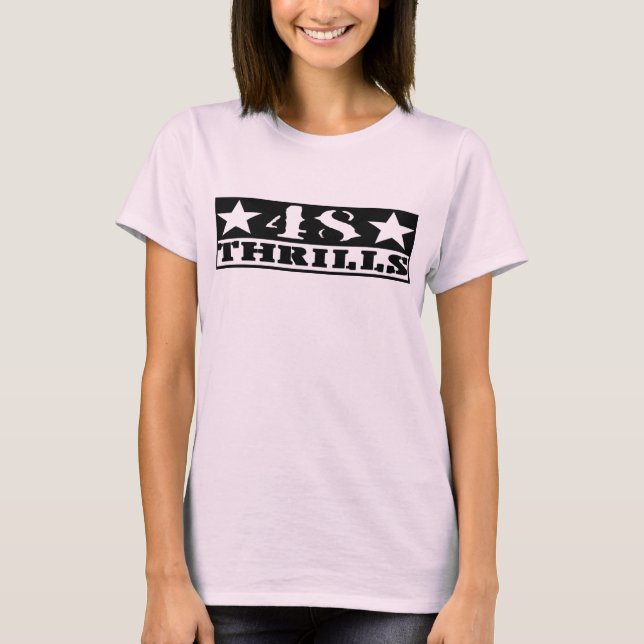 Angepasste, langärmelige Frauen 48 Thrills T T-Shirt (Vorderseite)