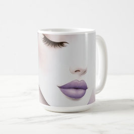 Angepasste lila violette Frau Elegante Schönheit Kaffeetasse