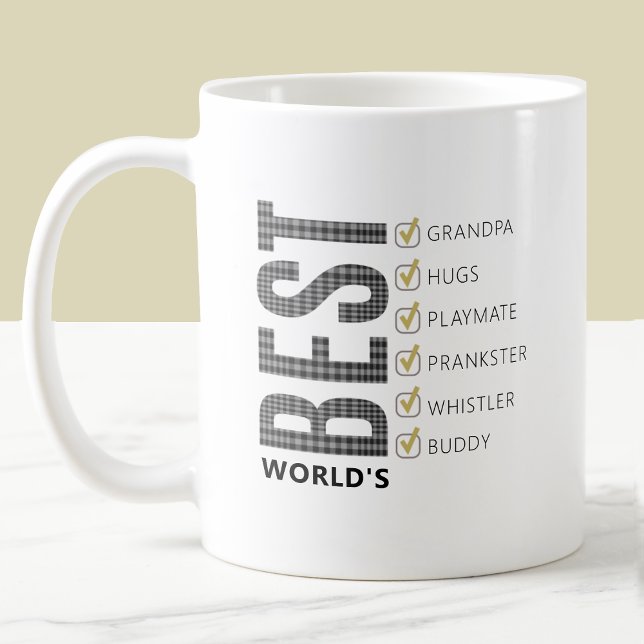Angepasste Liste der weltbesten Großvater-Checklis Kaffeetasse (Von Creator hochgeladen)
