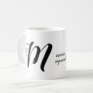 Angepasste M-Buchstabenmonogramm b/w Tasse