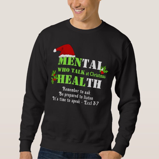 Angepasste MÄNNER, DIE GESUNDHEIT Weihnachten Ment Sweatshirt (Vorderseite)
