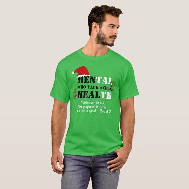 Angepasste MÄNNER, DIE GESUNDHEIT Weihnachten Ment T-Shirt (Vorne ganz)