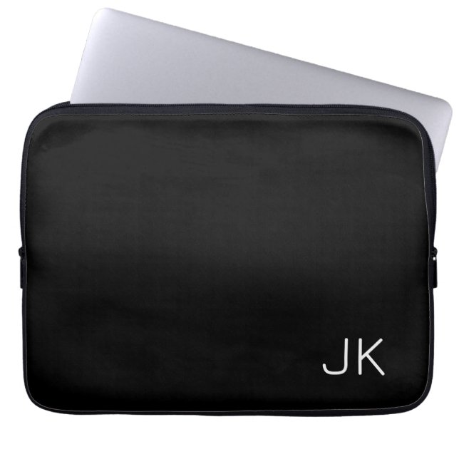 Angepasste minimalistische Initialnamen Laptopschutzhülle (Vorderseite)