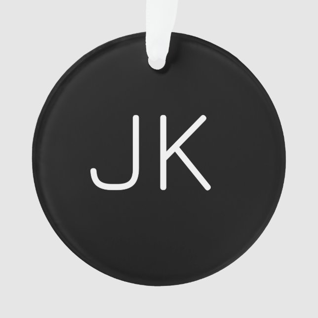 Angepasste minimalistische Initialnamen Ornament (Vorderseite)