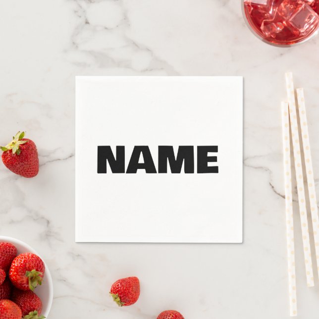 Angepasste minimalistische Initialnamen Serviette (Beispiel)