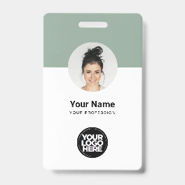 Angepasste Mitarbeiter Modernes ID Card Sage Green Ausweis