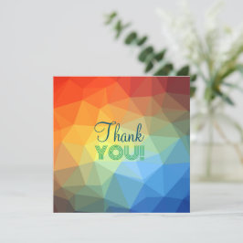Angepasste moderne geometrische Form des Regenboge Dankeskarte