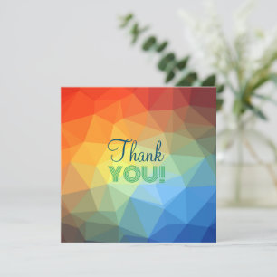 Angepasste moderne geometrische Form des Regenboge Dankeskarte