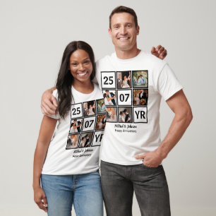 Angepasste moderne Hochzeitstag 6 FotoCollage T-Shirt