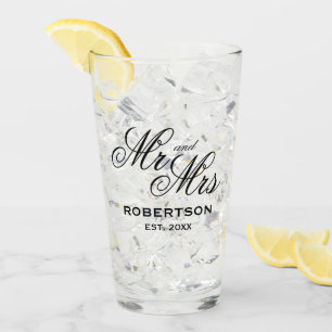 Angepasste Mr. und Mrs. Hochzeitbrille für frische Glas