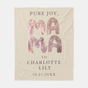 Angepasste neue Mama Baby Name Geburtsdatum Sand B Fleecedecke