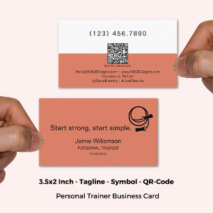 Angepasste Persönliche Trainer-Tagline QR Orange Visitenkarte