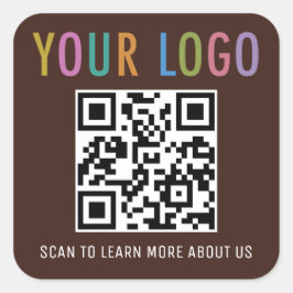 Angepasste QR-Code-Aufkleber mit Logoschokolade br Quadratischer Aufkleber
