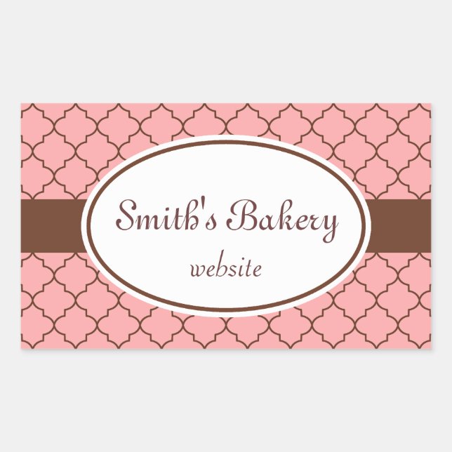 Angepasste rosa Muster-Sticker Rechteckiger Aufkleber (Vorderseite)