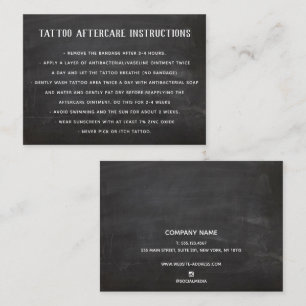 Angepasste Tattoo Aftercare Instructions Black Visitenkarte