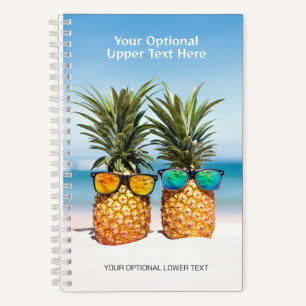 Angepasste Text-Beach-Ananas Notizbuch