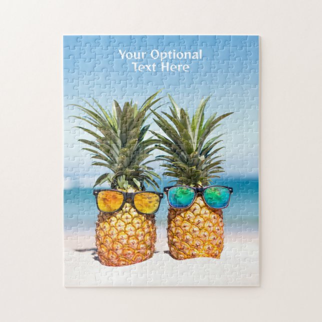 Angepasste Text-Beach-Ananas Puzzle (Vertikal)