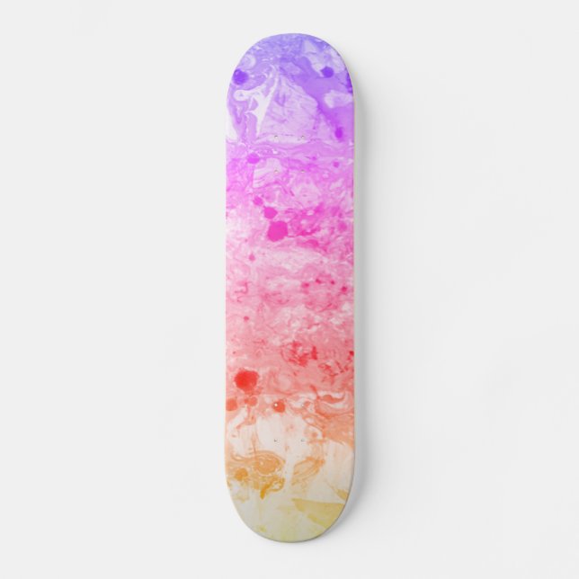 Angepasste Trendrosa Blau Lila Grün Moderne Skateboard (Vorderseite)