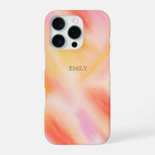 Angepasste trendy Fashion Light Pink Yellow Gefärb iPhone 16 Pro Hülle