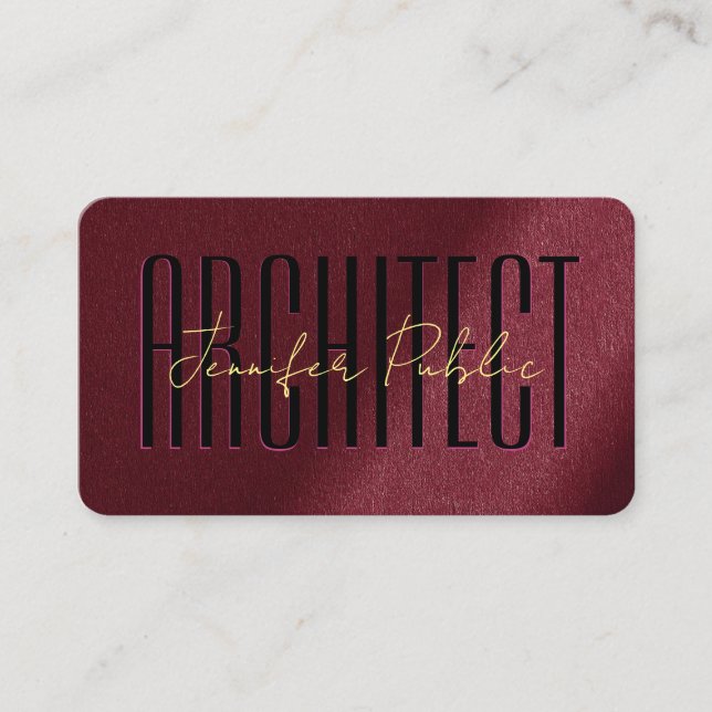 Angepasste, typisierte Gold Text Script Luxury Arc Visitenkarte (Vorderseite)