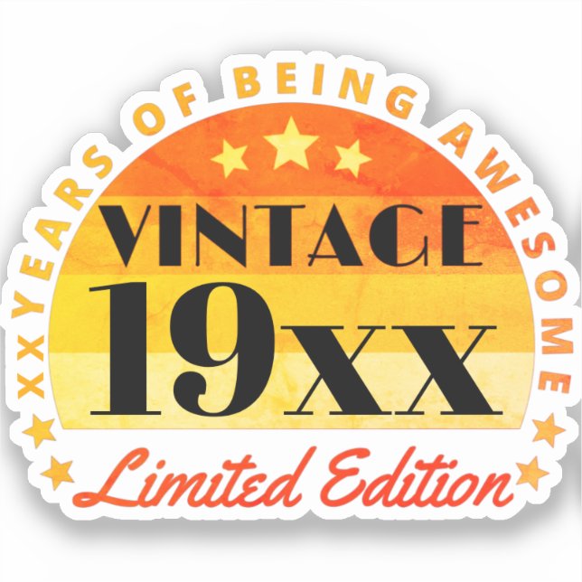 Angepasste Vintag limitierte Edition Geburtstagspl Aufkleber (Vorderseite)