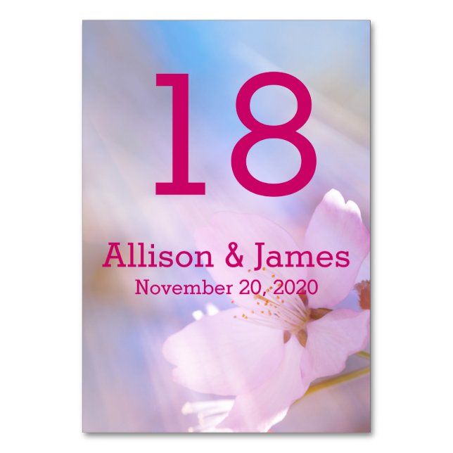 Angepasste WedelTable Card Tischnummer (Vorderseite)