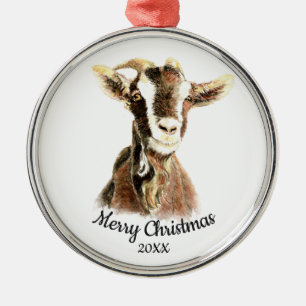 Angepasste Weihnachtswasserziegenfarm Ornament Aus Metall