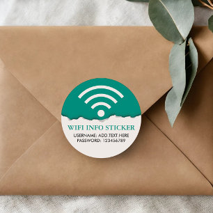 Angepasste WiFi-/Internetzugangsinformationen Runder Aufkleber