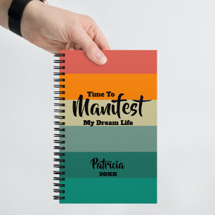 Angepasste Zeit zum Manifest meines Traumjournals Notizbuch