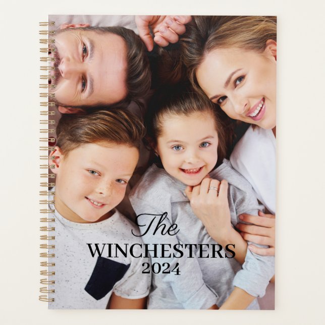 Angepasste Zweier-Foto-Familienname und Jahr Planer (Vorderseite)