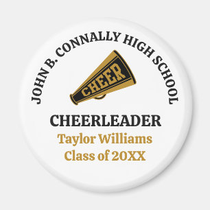 Angepasster Cheerleader Schwarz Gold High School Magnet