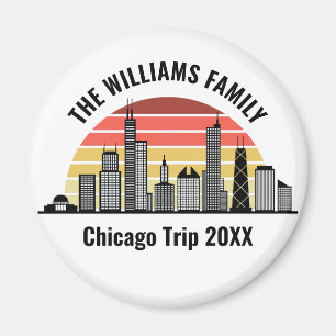Angepasster Chicago-Sonnenuntergang-Reiseandenken Magnet
