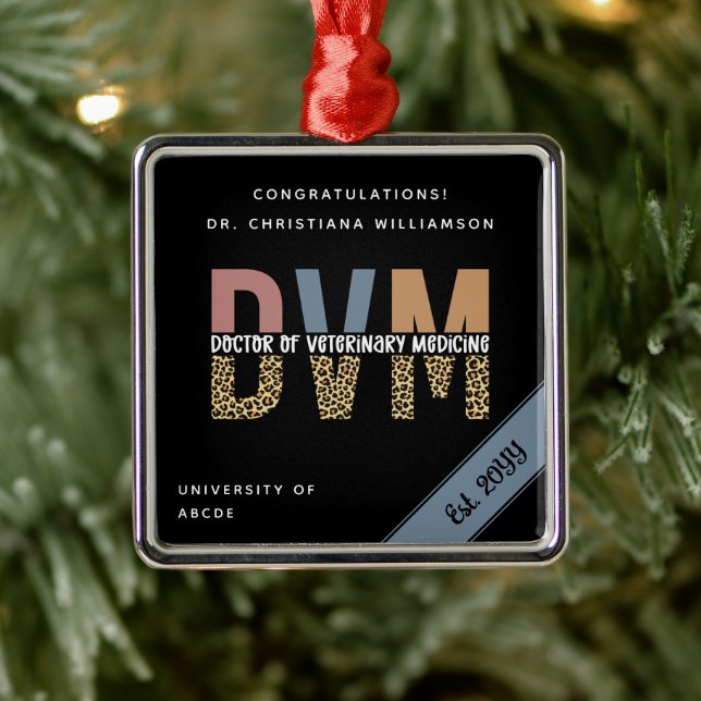 Angepasster DVM Arzt für Tiermedizin Chic Ornament Aus Metall (Baum)