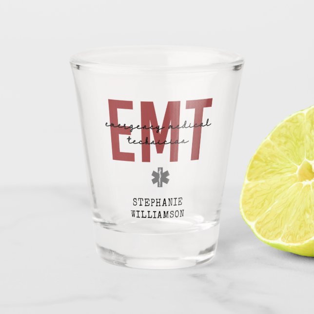 Angepasster EMT Mediziner Schnapsglas (Vorderseite)