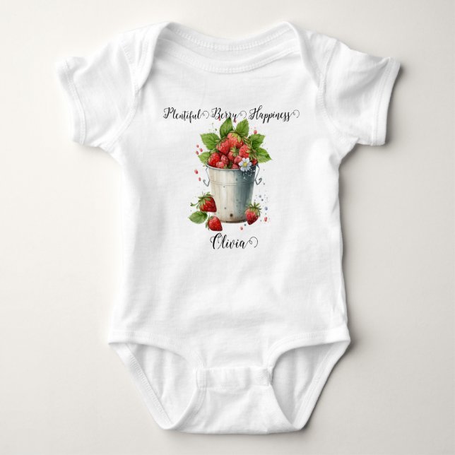 Angepasster Erdbeerpun - reichlich Berry Happy Baby Strampler (Vorderseite)