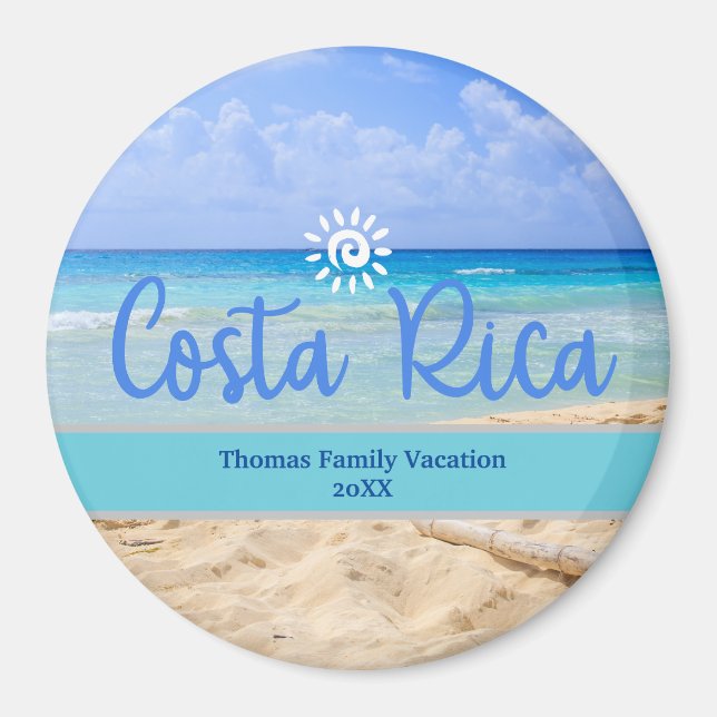 Angepasster Familienurlaub an der Costa Rica Stran Magnet (Vorne)