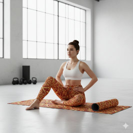 Angepasster Golden Red Ornate: Opulente Activewear Leggings