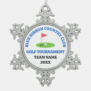 Angepasster Golfplatz oder Country Club Schneeflocken Zinn-Ornament